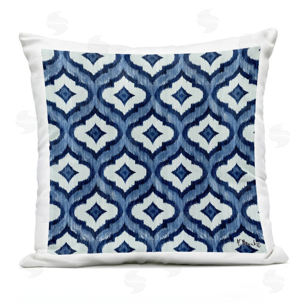 Stupell Industries Paul Brent | Bold Blue White Trellis Pattern Printed Throw Pillow
