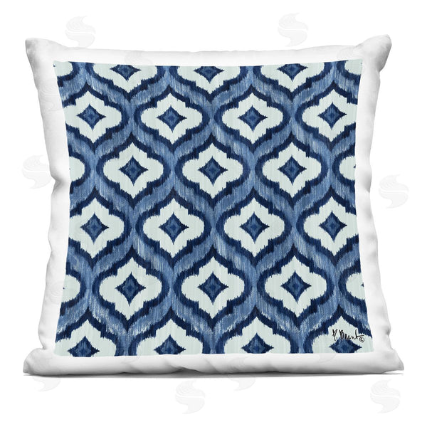 stupell industries Paul Brent | Bold Blue White Trellis Pattern Printed Throw Pillow