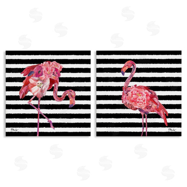stupell industries Paul Brent | Bold Striped Flamingo Blossoms Wall Art