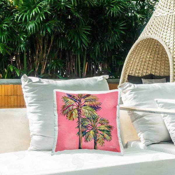Stupell Industries Paul Brent | Bondi Palms On Pink Printed Throw Pillow