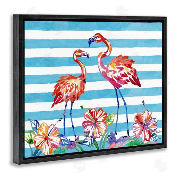 Stupell Industries Paul Brent | Brushed Flamingos & Hibiscus