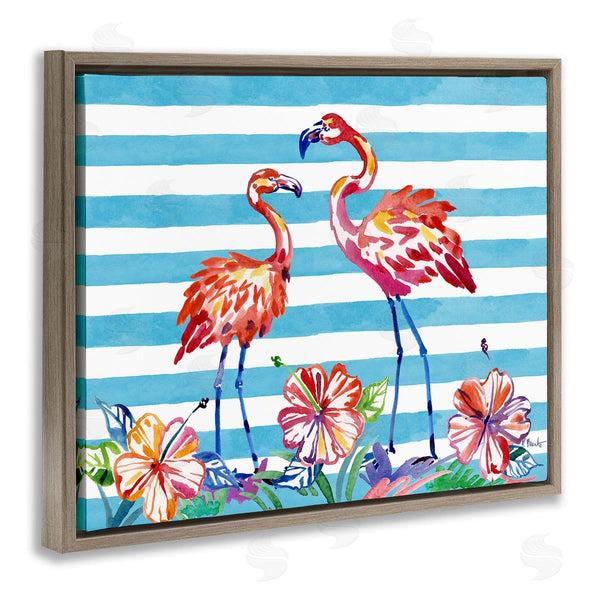Stupell Industries Paul Brent | Brushed Flamingos & Hibiscus