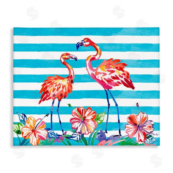 stupell industries Paul Brent | Brushed Flamingos & Hibiscus