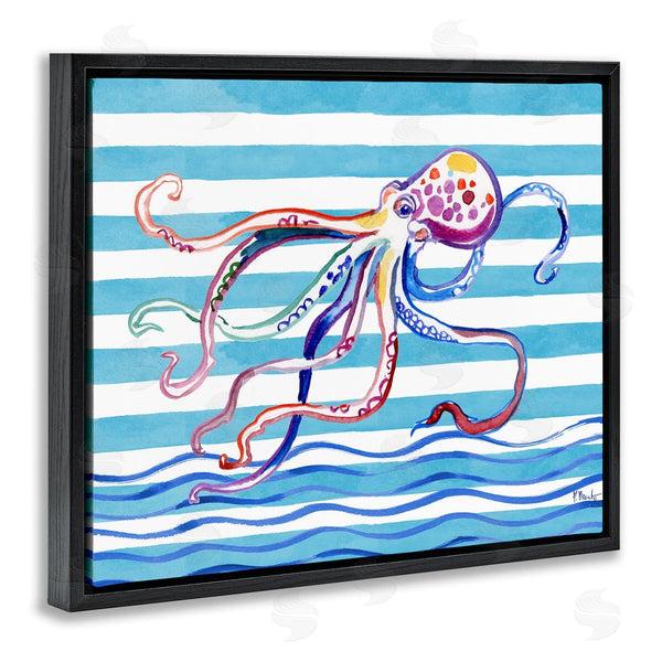 Stupell Industries Paul Brent | Brushed Octopus On Stripes