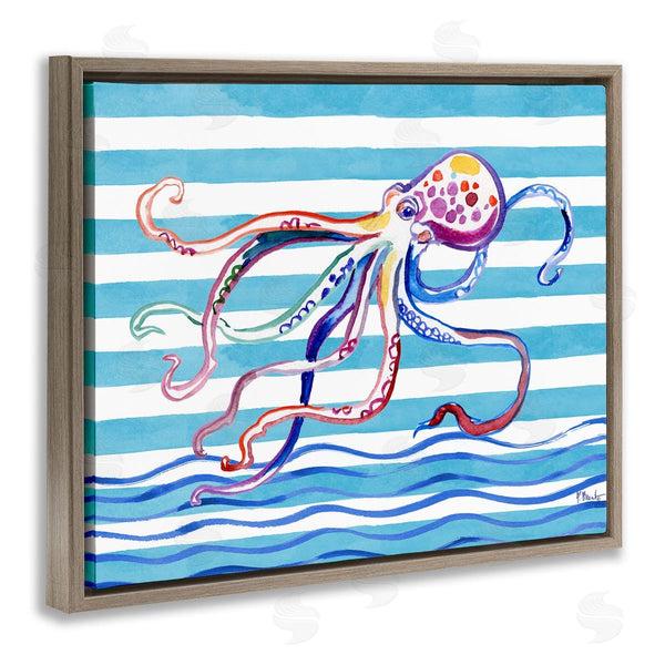 Stupell Industries Paul Brent | Brushed Octopus On Stripes