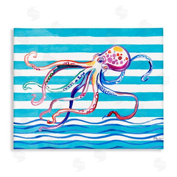 stupell industries Paul Brent | Brushed Octopus on Stripes
