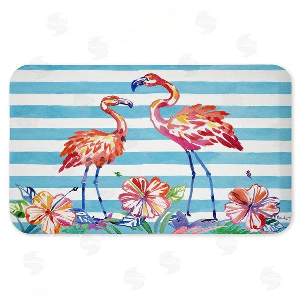 stupell industries Paul Brent | Brushstroke Flamingo Stripes Anti-Fatigue Mat