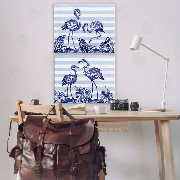 Stupell Industries Paul Brent | Brushstroke Flamingos & Stripes