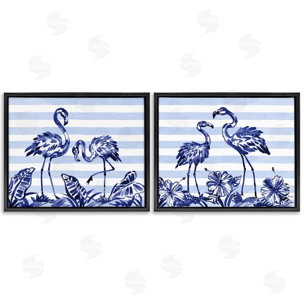 Stupell Industries Paul Brent | Brushstroke Flamingos & Stripes