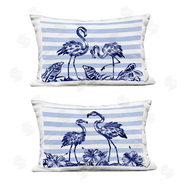 Stupell Industries Paul Brent | Brushstroke Flamingos & Stripes Printed Throw Pillow Set