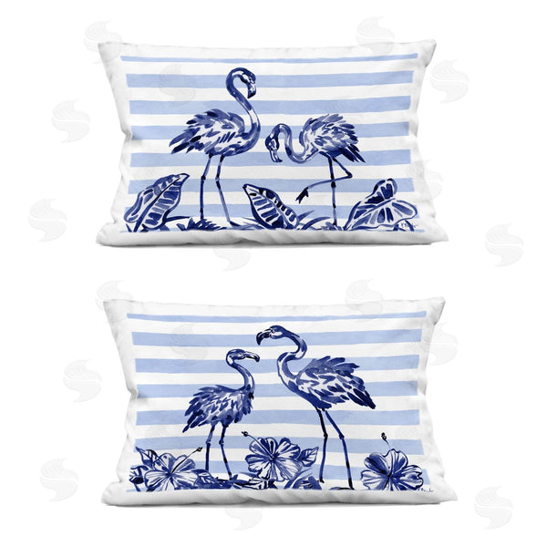 stupell industries Paul Brent | Brushstroke Flamingos & Stripes Printed Throw Pillow Set