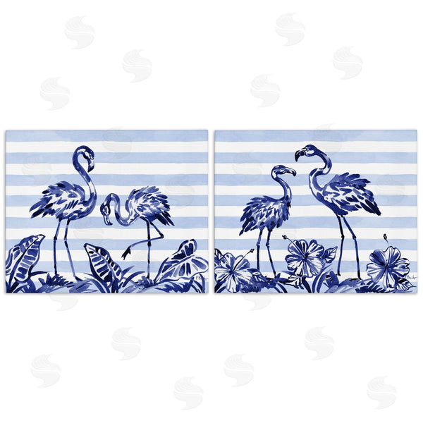 stupell industries Paul Brent | Brushstroke Flamingos & Stripes