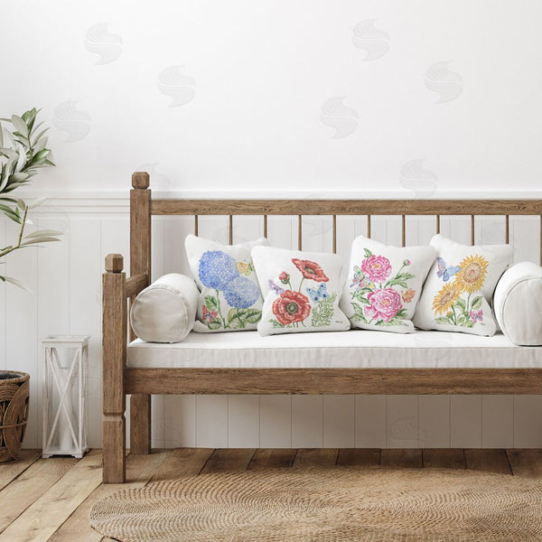 Stupell Industries Paul Brent | Brushstroke Florals & Butterflies Printed Throw Pillow Set
