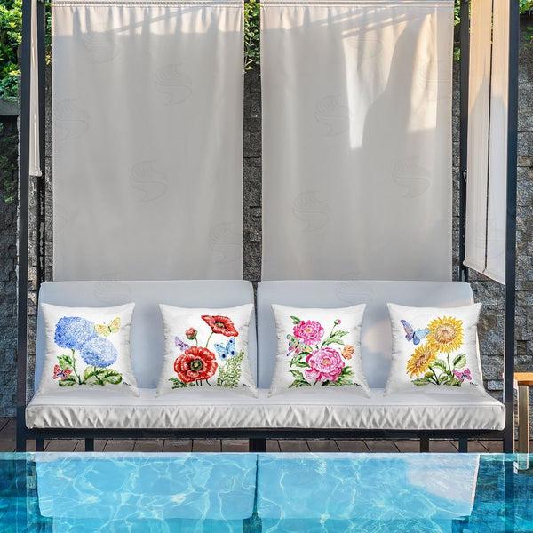 Stupell Industries Paul Brent | Brushstroke Florals & Butterflies Printed Throw Pillow Set
