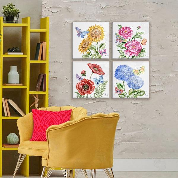 Stupell Industries Paul Brent | Brushstroke Florals & Butterflies Wall Art
