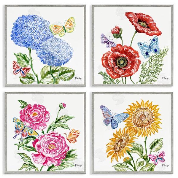 Stupell Industries Paul Brent | Brushstroke Florals & Butterflies Wall Art