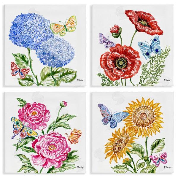 stupell industries Paul Brent | Brushstroke Florals & Butterflies Wall Art