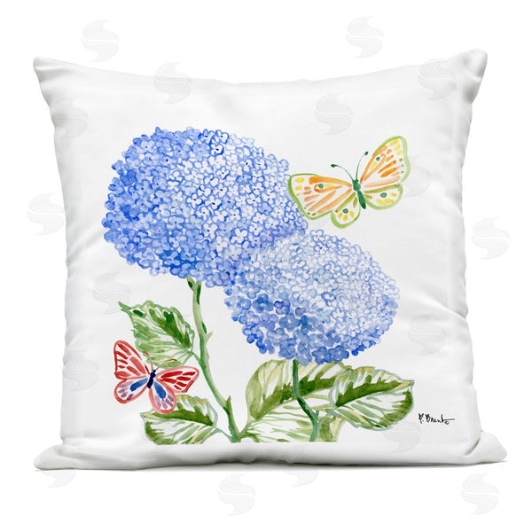 Stupell Industries Paul Brent | Brushstroke Hydrangea & Butterflies Printed Throw Pillow