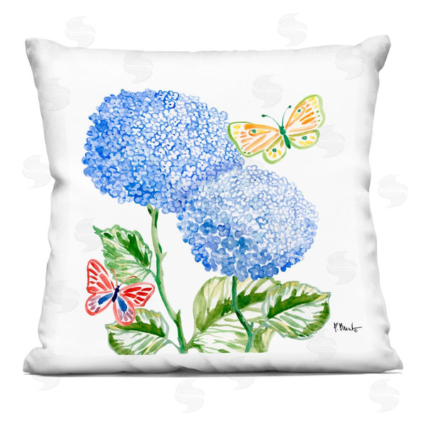 stupell industries Paul Brent | Brushstroke Hydrangea & Butterflies Printed Throw Pillow