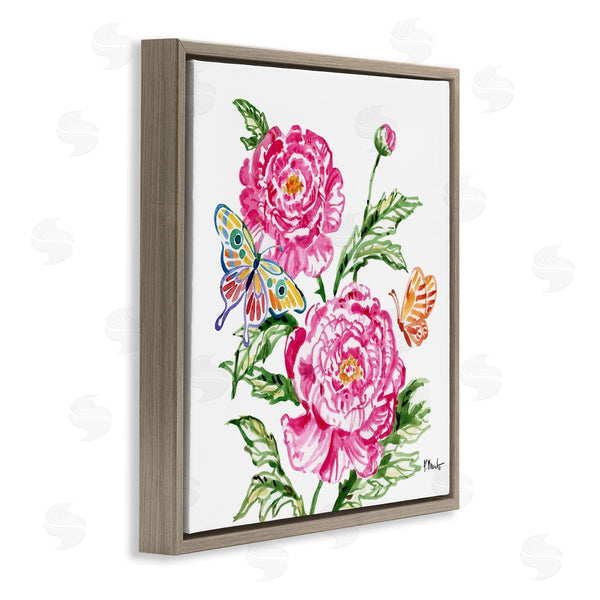 Stupell Industries Paul Brent | Brushstroke Peonies & Butterflies