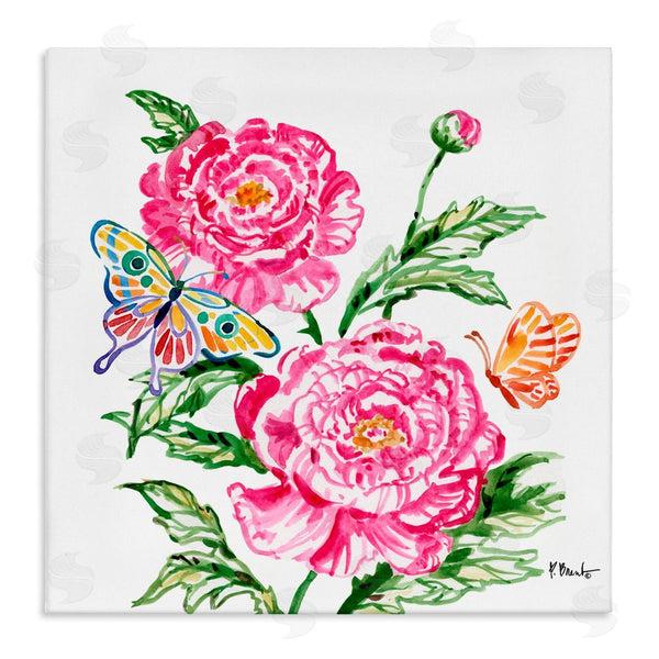 stupell industries Paul Brent | Brushstroke Peonies & Butterflies