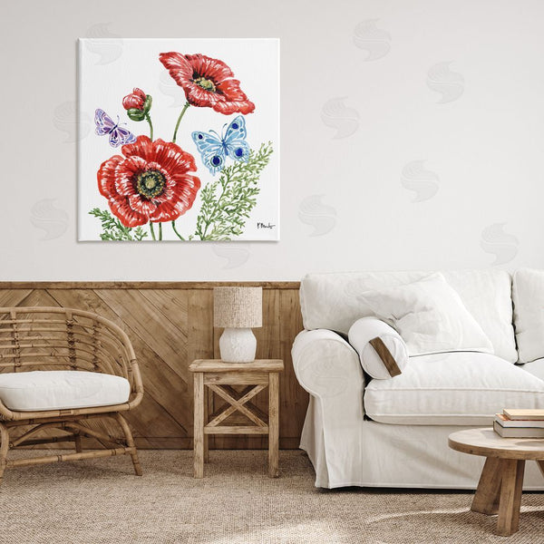 Stupell Industries Paul Brent | Brushstroke Poppies & Butterflies