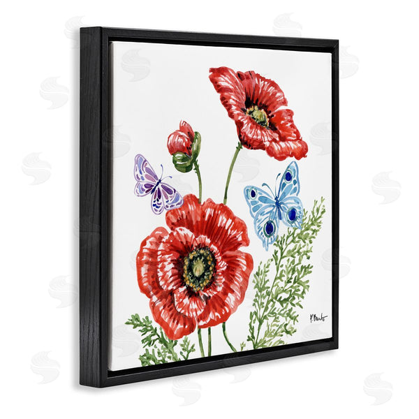 Stupell Industries Paul Brent | Brushstroke Poppies & Butterflies