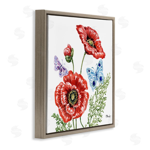 Stupell Industries Paul Brent | Brushstroke Poppies & Butterflies