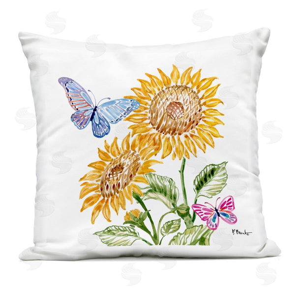 Stupell Industries Paul Brent | Brushstroke Sunflowers & Butterflies Printed Throw Pillow