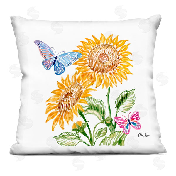 stupell industries Paul Brent | Brushstroke Sunflowers & Butterflies Printed Throw Pillow