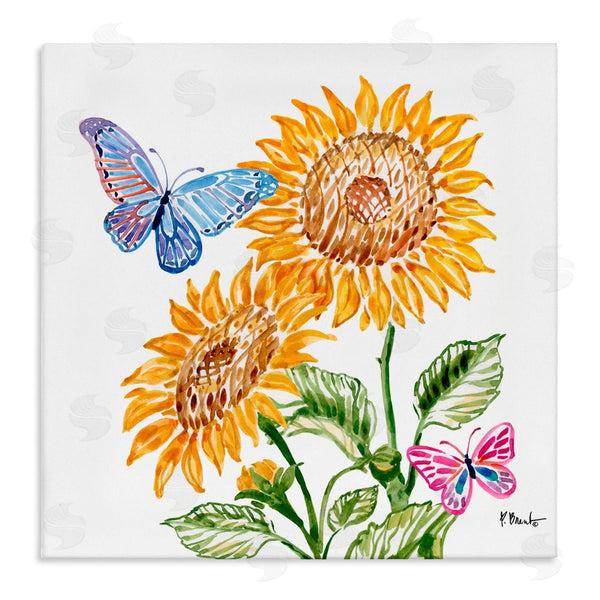 stupell industries Paul Brent | Brushstroke Sunflowers & Butterflies