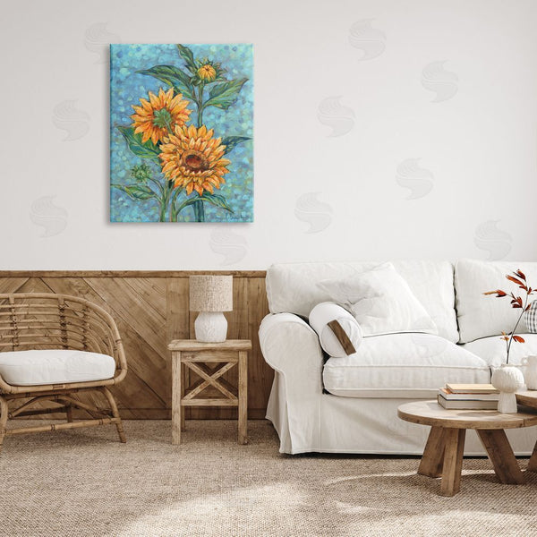Stupell Industries Paul Brent | Budding Sunflowers On Blue Wall Art