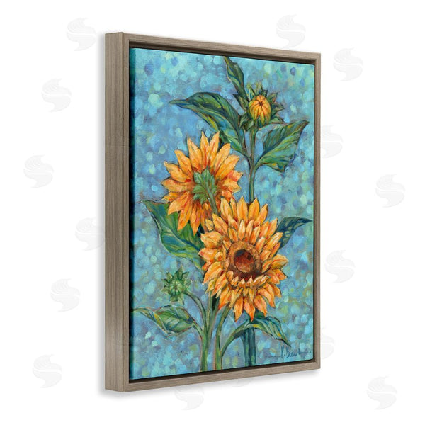 Stupell Industries Paul Brent | Budding Sunflowers On Blue Wall Art