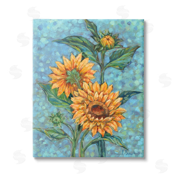 stupell industries Paul Brent | Budding Sunflowers on Blue Wall Art