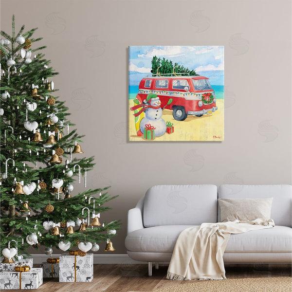 Stupell Industries Paul Brent | Christmas Beach Nautical Van Wall Art