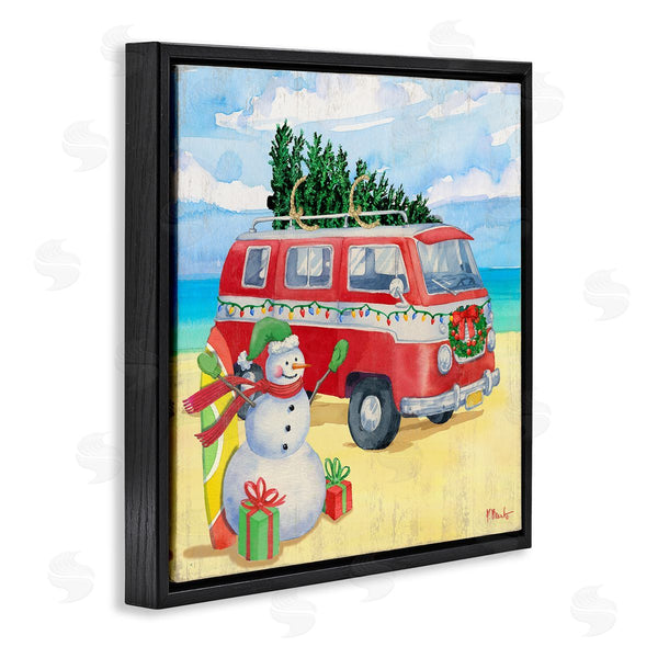 Stupell Industries Paul Brent | Christmas Beach Nautical Van Wall Art