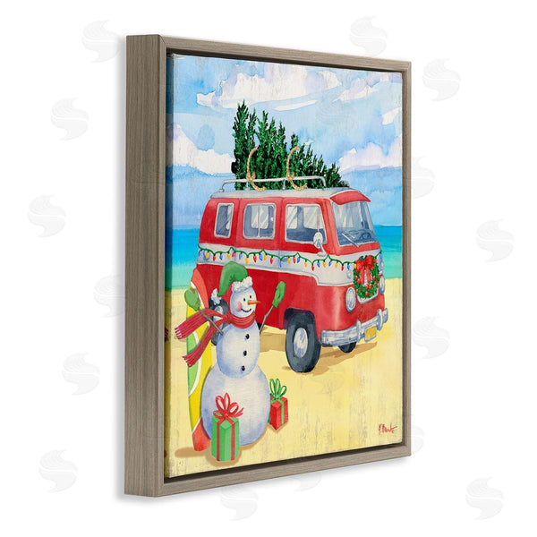 Stupell Industries Paul Brent | Christmas Beach Nautical Van Wall Art