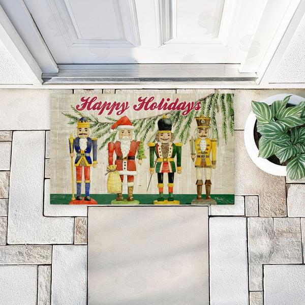 Stupell Industries Paul Brent | Classic Nutcrackers Happy Holidays Non-Woven Door Mat