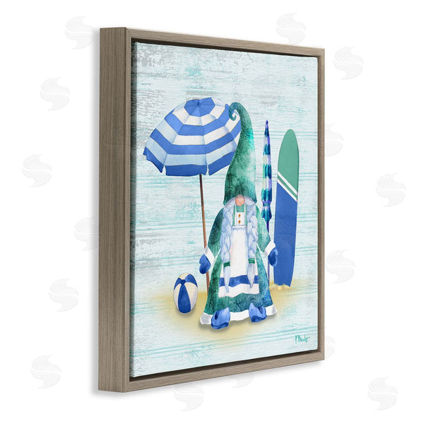 Stupell Industries Paul Brent | Coastal Gnome Braided Summer Surfer Wall Art