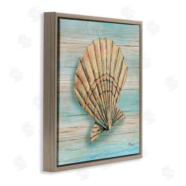 Stupell Industries Paul Brent | Coastal Teak Clam Shell