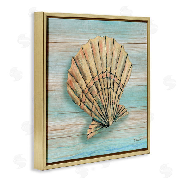 Stupell Industries Paul Brent | Coastal Teak Clam Shell