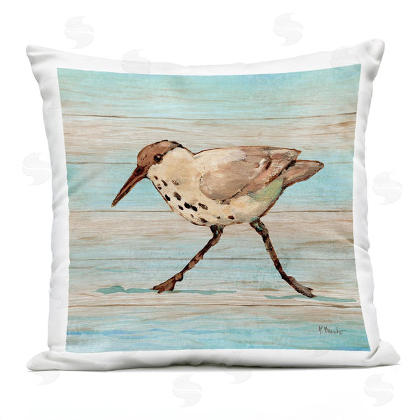 Stupell Industries Paul Brent | Coastal Teak Sandpiper Printed Throw Pillow