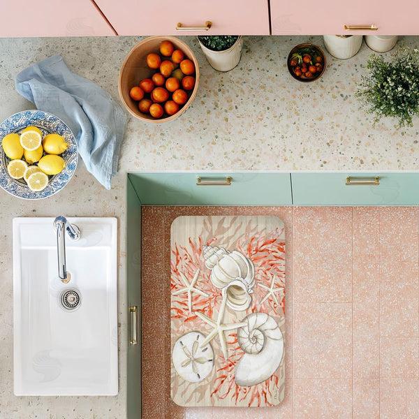 Stupell Industries Paul Brent | Coral & White Shells Anti-Fatigue Mat