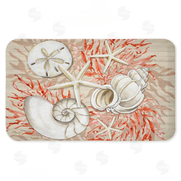 stupell industries Paul Brent | Coral & White Shells Anti-Fatigue Mat