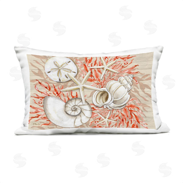 Stupell Industries Paul Brent | Coral White Shells Printed Throw Pillow