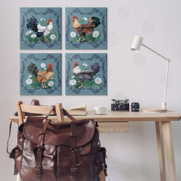 Stupell Industries Paul Brent | Country Ferns & Roosters Wall Art