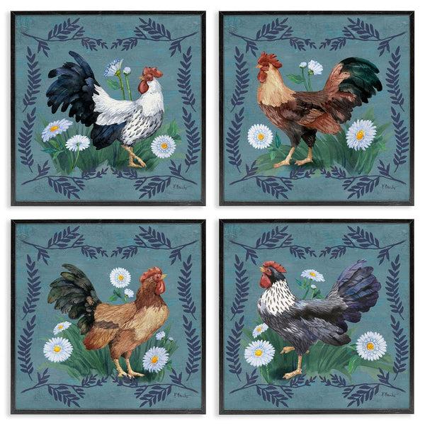 Stupell Industries Paul Brent | Country Ferns & Roosters Wall Art