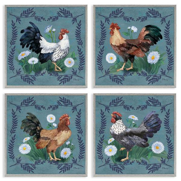 Stupell Industries Paul Brent | Country Ferns & Roosters Wall Art