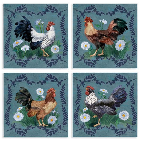 stupell industries Paul Brent | Country Ferns & Roosters Wall Art