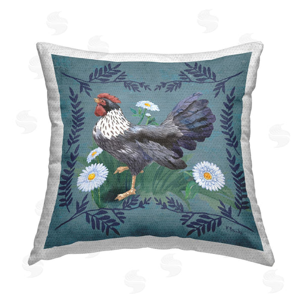 Stupell Industries Paul Brent | Country Hen & Ferns Printed Throw Pillow